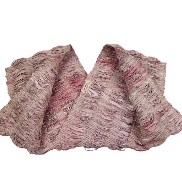 Fiber Works Handmade Boho Textured Ribbon Yarn Knit Cropped Shrug Women's O/S - Picture 3 of 7